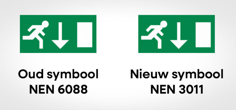 Pictogram oud- en nieuwe noodverlichting