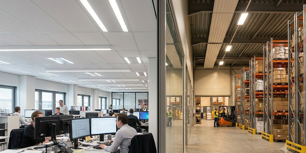 Verlichtingseis per ruimte, verschilt tussen kantoor en magazijn
