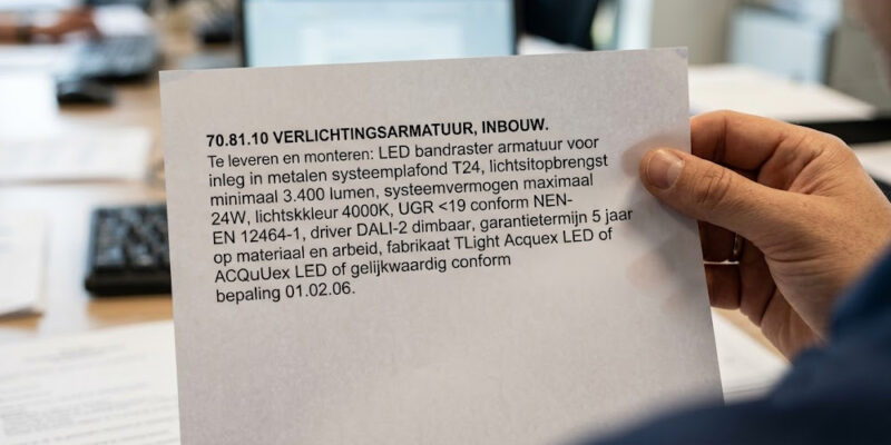 Bestektekst voorbeeld verlichting