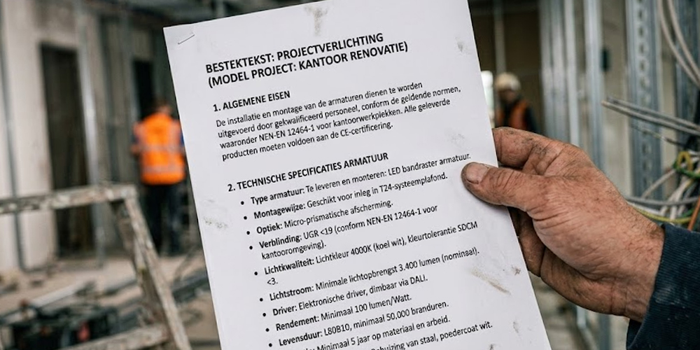 Voorbeeld van bestek teksten