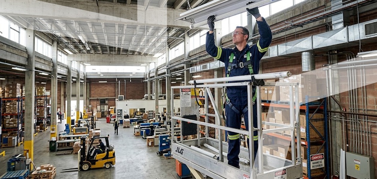 TL buis 150 cm vervangen op grote hoogte