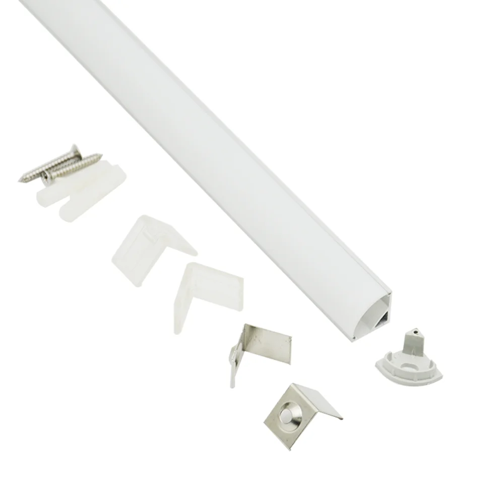 Hoekprofiel LED strip alu 16x16x2000mm + cover melk opb