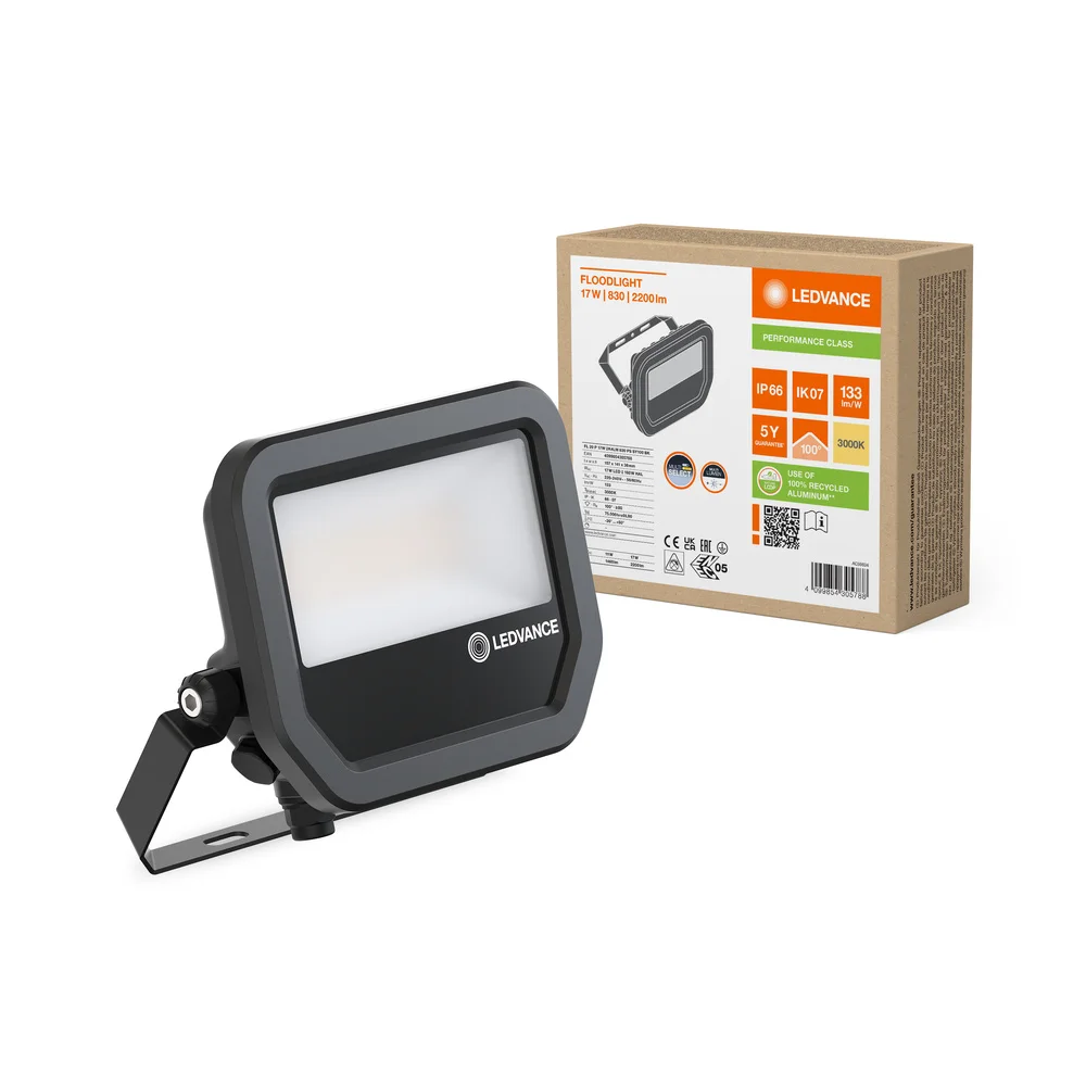 FLOODLIGHT 20 17W 2K4LM 830 PS SY100 BK