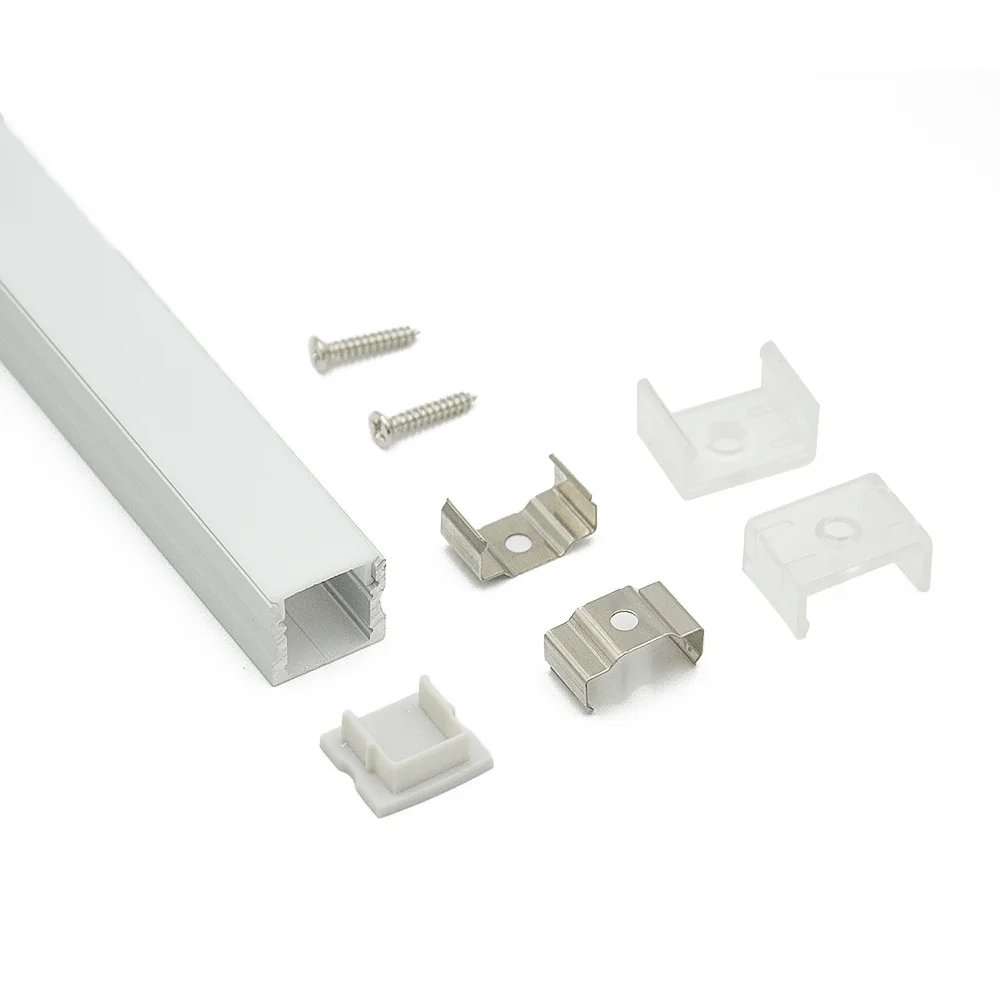 Profiel LED strip alu 17x15x2000mm + cover opaal opb.